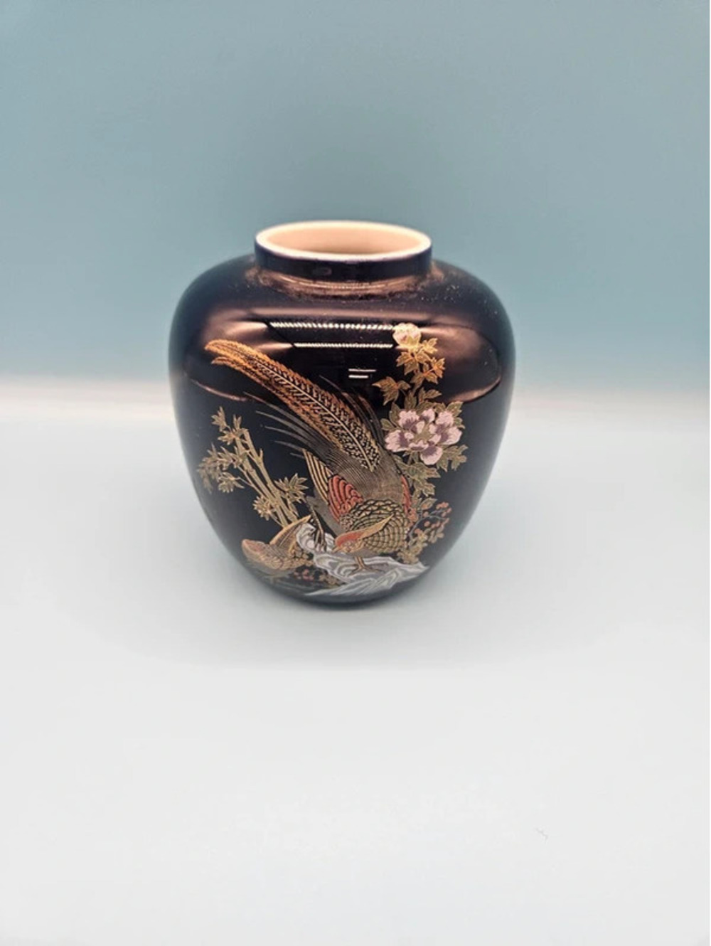 Vintage Japanese Cobalt Blue Porcelain Ginger Jar